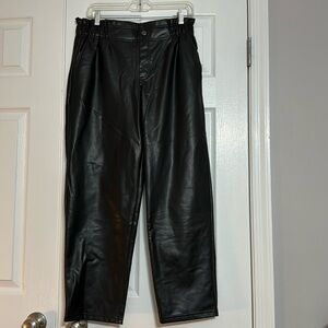 Faux Leather Ankle Length Pants